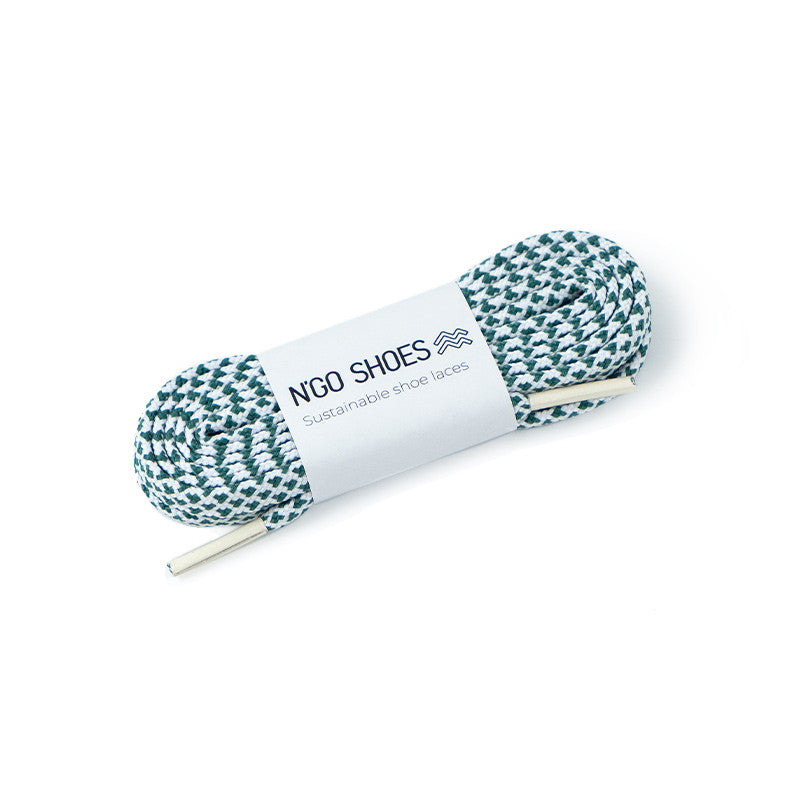 Lacets bicolores blanc et vert