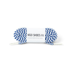 Lacets bicolores blanc et bleu océan