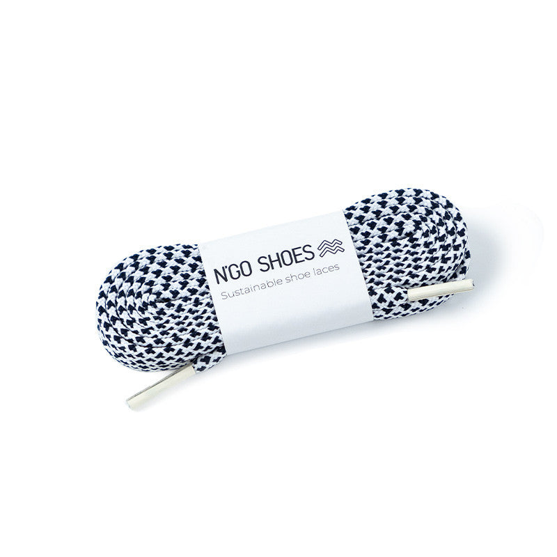 Lacets bicolores Blanc/Marine