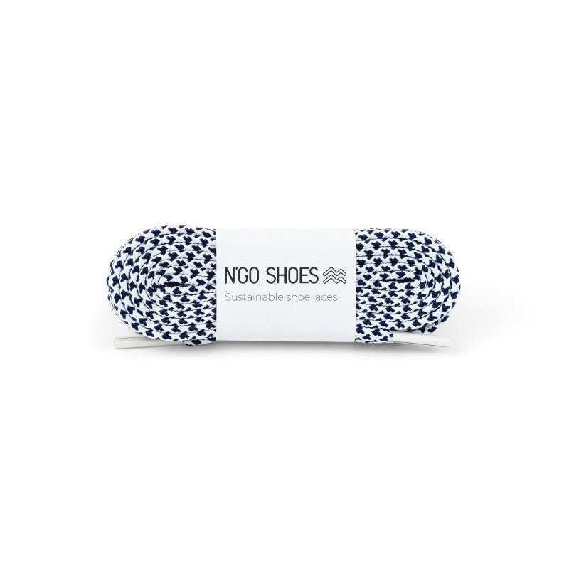 Lacets bicolores Blanc/Marine