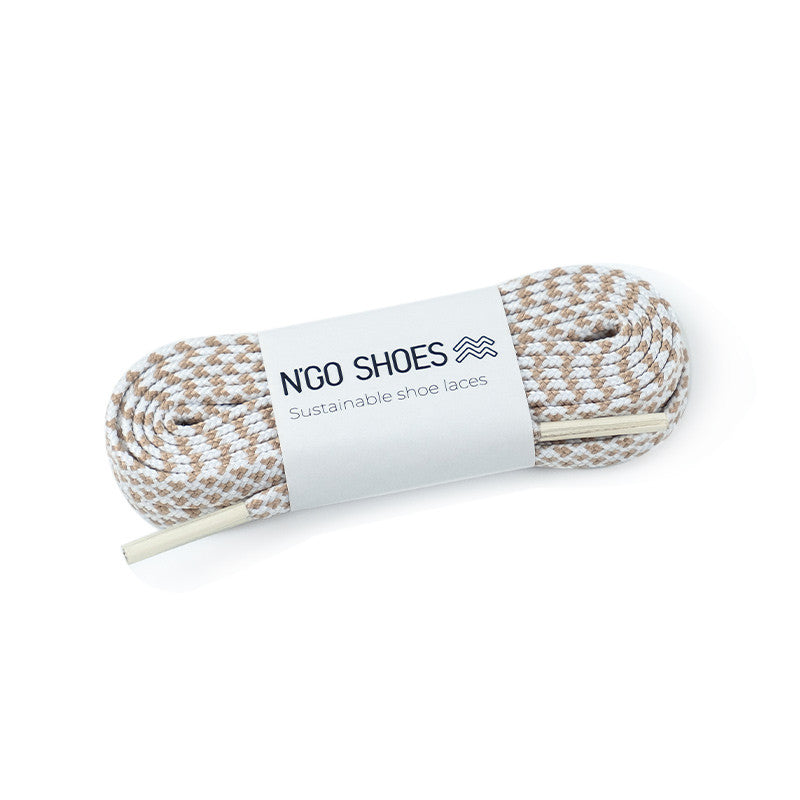 Lacets bicolores blanc et sable