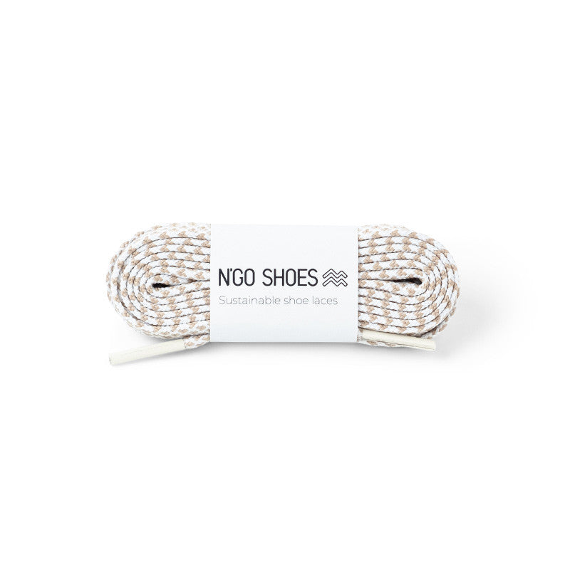 Lacets bicolores blanc et sable
