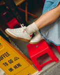 BASKET EN CUIR BLANC HA LONG