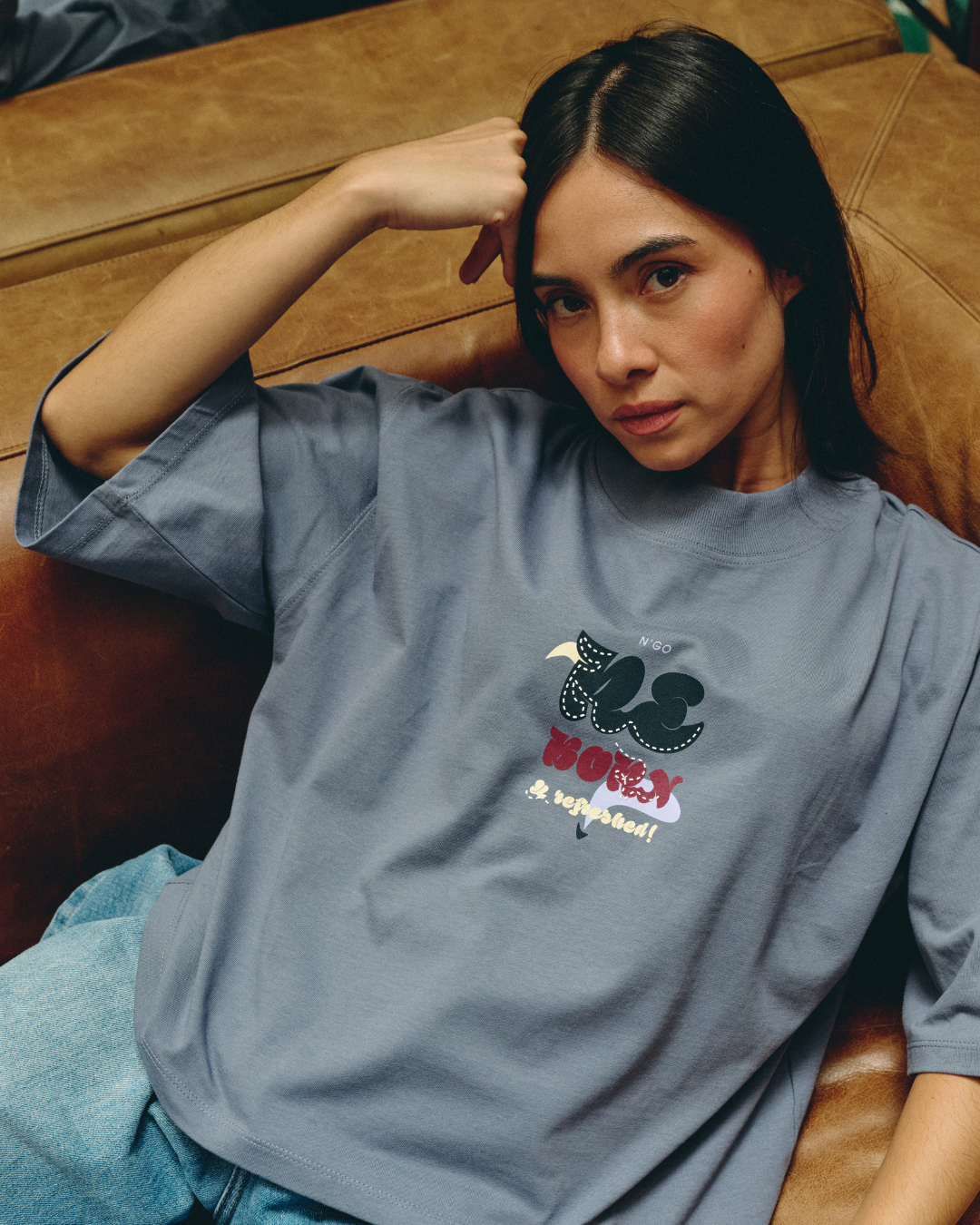 T-SHIRT FEMME REFRESHED BLEU
