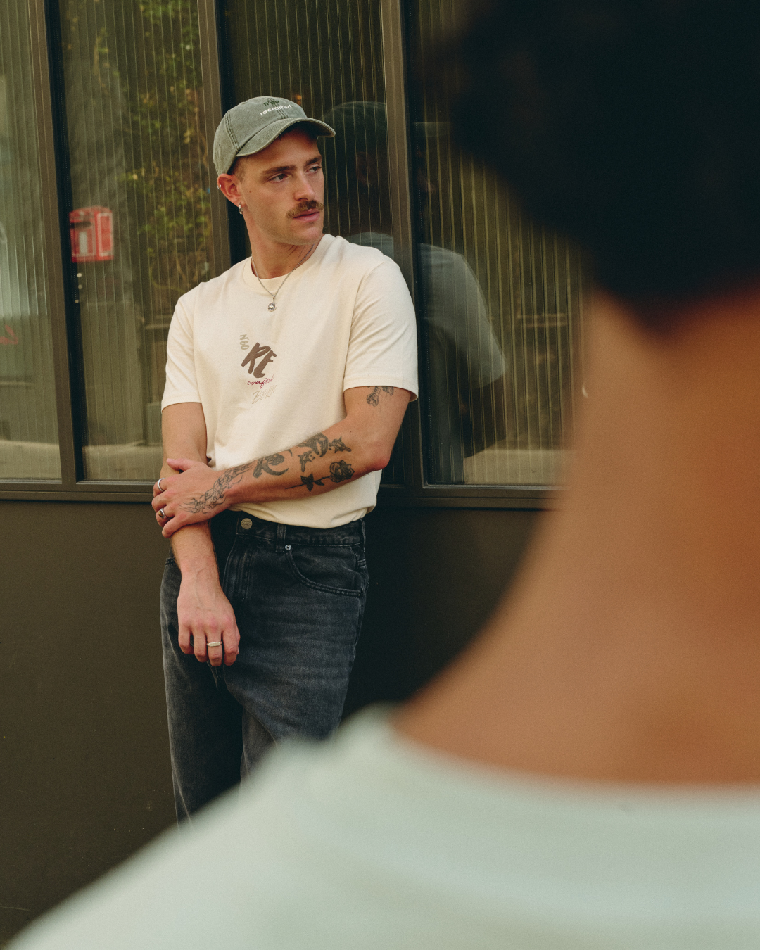 T-SHIRT HOMME RECRAFTED BLANC ÉCRU