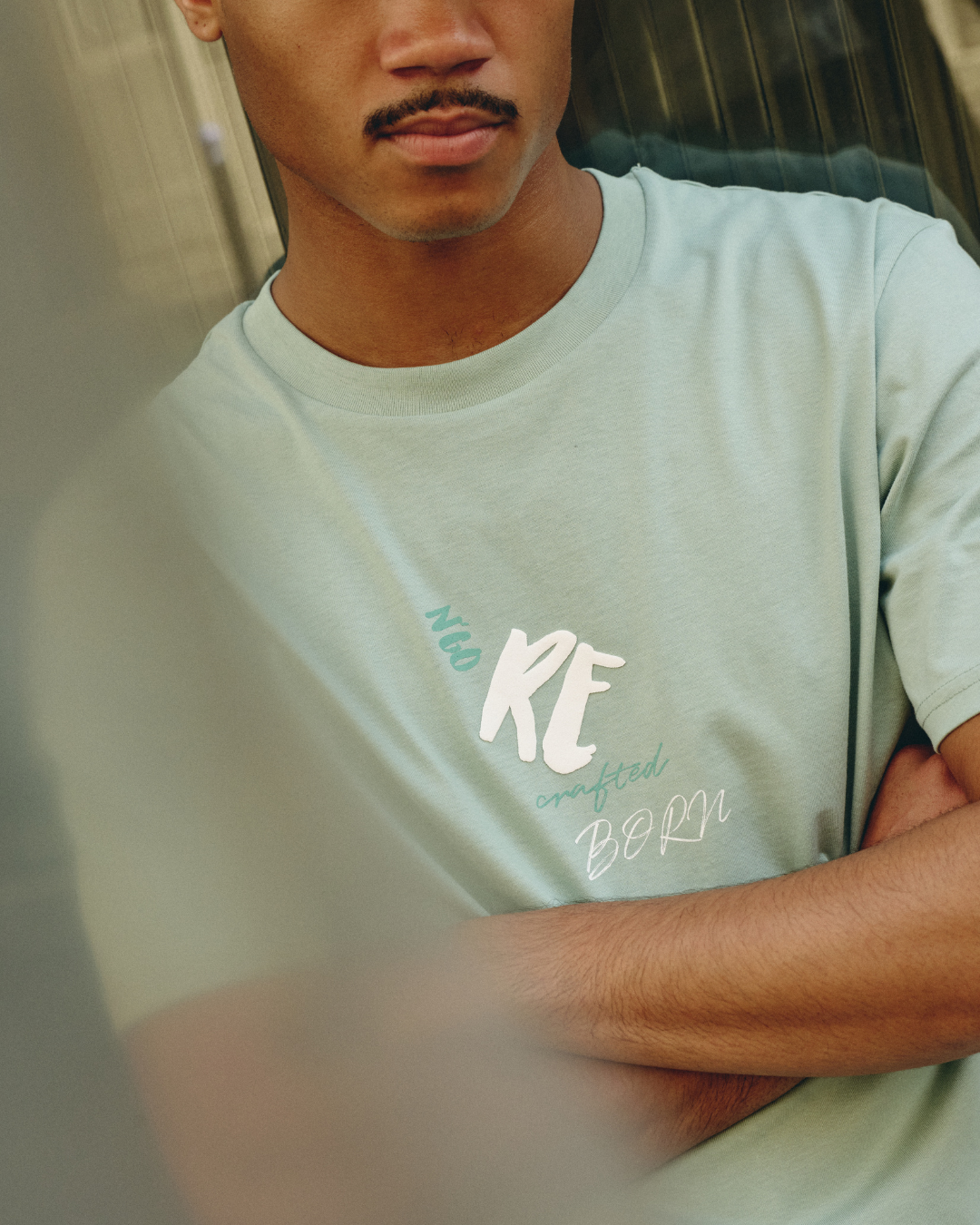 T-SHIRT HOMME RECRAFTED VERT AMANDE