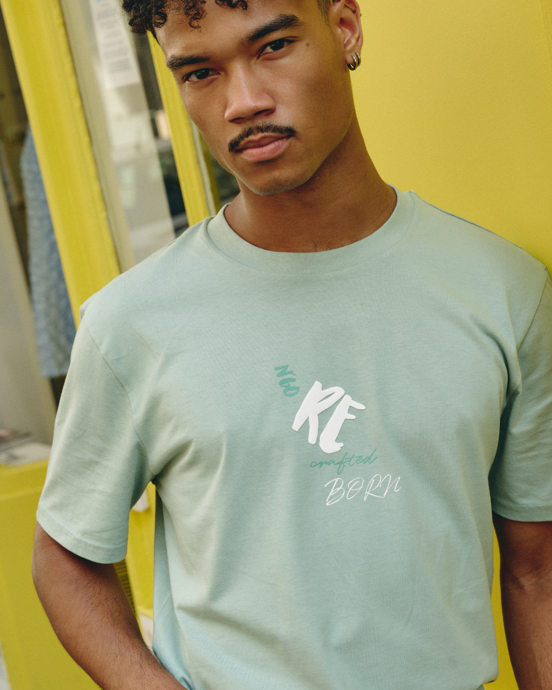 T-SHIRT HOMME RECRAFTED VERT AMANDE