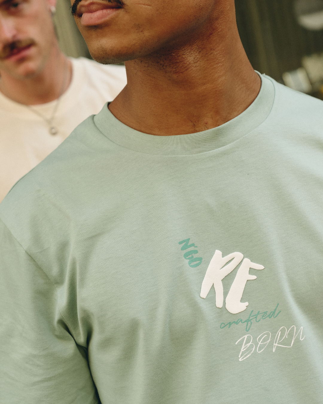 T-SHIRT HOMME RECRAFTED VERT AMANDE