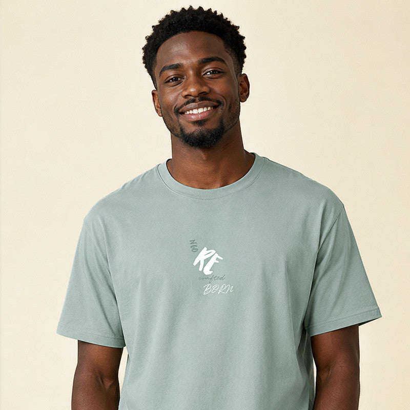 T-SHIRT HOMME RECRAFTED VERT AMANDE