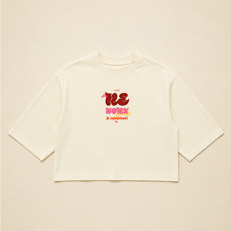 T-SHIRT FEMME REFRESHED BLANC ÉCRU