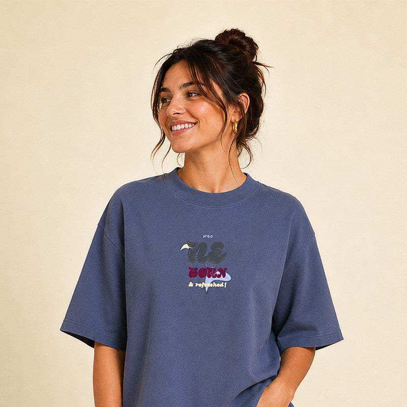T-SHIRT FEMME REFRESHED BLEU